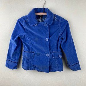Gap Kids Blue Brushed Corduroy Girls Jacket  M 7/8